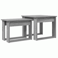 Ensemble de tables basses 2 pcs Gris Sonoma Bois d'ingénierie Modèle Orion Master Minimal - 8721364489073