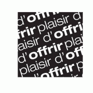 Étiquette cadeau adhésive carrée Plaisir d'offrir noir/blanc 30x30mm - par 500 - boîte distributrice
