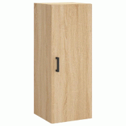 Helloshop26 - Armoire murale design pratique rangement espace optimisé 34,5 x 34 x 90 cm en bois d'ingénierie chêne sonoma 02_0048661 - Bois massif