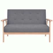 Helloshop26 - Canapé 2 places de salon salle de séjour maison intérieur 113,5 x 67 x 73,5 cm tissu gris foncé 02_0019564 - gris Bois massif 300100