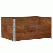 Helloshop26 - Jardinière bac lit surélevé plantes fleurs terrasse jardin 120 x 80 cm bois massif de pin marron 02_0037409 - marron métal 3000217814480