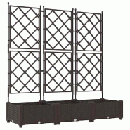 Helloshop26 - Lot de 3 cache-pots de jardin modernes durables 120 x 40 x 125,5 cm en acier marron 02_0058514 - marron acier 3000240629280