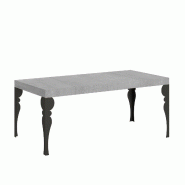 Itamoby Table extensible 90x90/246 cm Paxon Premium Ciment Structure Anthracite - gris 8050598102053
