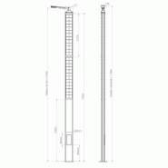 Lampadaire urbain solaire zenit top 2 / led / 50 w / en aluminium et acier galvanisé / 7.5 m