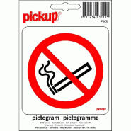 Pictogramme autocollant Interdiction de fumer - vinyle - 10 x 10 cm - usage intérieur et extérieur