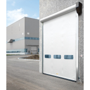 Porte rapide industrielle modulaire et esthétique, conçue pour arriver économiquement dans des endroits présentant des difficultés de réception et/ou d'installation - ZipGO Alumina