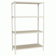 SimonRack Étagère Rangement 1500x900x400 mm, 4 niveaux, plateaux en bois, charge 150 kg par niveau, Blanc - Maderclick - métal 8435104975121