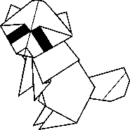 Sticker origami raton-laveur