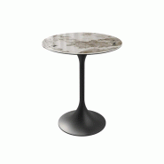 Table haute ronde Monaco avec plateau effet marbre Table haute ronde Monaco avec plateau effet marbre