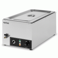 VERTES Chauffe-plats électrique 1000 W en acier inoxydable (avec 1 récipient GN 1/1 avec couvercle pour 20,5 l, température en continu 0-85 °C) -