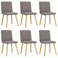 VidaXL Chaises à manger lot de 6 taupe tissu Modèle Néroli - 3315497