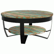 VidaXL Table basse Bois massif de récupération 65x32 cm Modèle Atlas Office Luna - 244674XL