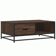 VidaXL Table basse chêne marron 90x57x35 cm bois d'ingénierie et métal Modèle Liberté - 848758