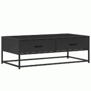 VidaXL Table basse noir 100x50x35 cm bois d'ingénierie et métal Modèle Nectar - 848779