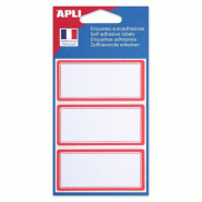 Apli Lot de 5 Pochette de 24 étiquettes scolaires cadrées rouge, format 34 x 75 mm - 3270241119497