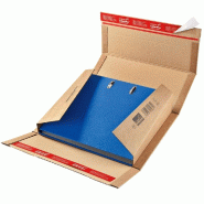 Boîte d'expédition pour classeurs avec double fermeture 320x290x35-80mm