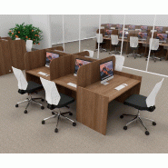 Bureau de call center version double 5 personnes avec poste pour superviseur. - Acacia foncé, 5 places