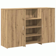 Bureau réception chêne artisanal 155x50x103,5cm bois ingénierie Modèle Atlas Infinite Signature - 8721158629753