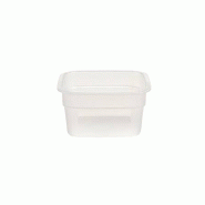 CAMBRO - HFSFSPROPP-190/6 (Lot de 6) Récipient carré série « FRESHPRO » (470 ml) - (12,4 x 12,4 x 6,5 cm) - (Couvercle non inclus) - Blanc transl