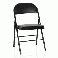 Chaise de conférence / chaise visiteur / chaise pliante TUDELA H PU noir hjh OFFICE - noir plastique 803120