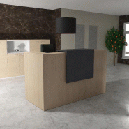 Comptoir d'accueil Delta First avec réhausse - Mobel Linea. - 184, Anthracite, Chêne moyen_0