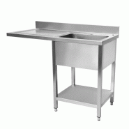 Cuistance Plonge evier espace lave vaisselle à gauche avec sous tablette 1200 x 700 x 950 mm - inox STSD127L