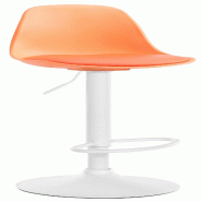 Décoshop26 - Tabouret de bar x1 design et confort! Métal plastique orange 10_0005011 - métal 3000267088473