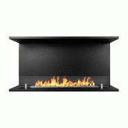 Divina Fire Cheminée bioéthanol encastrable à 3 faces ouvertes 90x45 TREVI 90 - noir 8055829981063