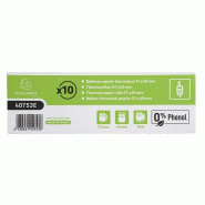 Exacompta Lot de 10 Bobine papier thermique sans Phénol longue conservation - larg. 57mm / diam. 40mm - 40753E