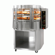 Four à pizza rotatif professionnel à gaz 2 étages avec piètement in... - PRP2+I