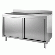 Gastro-Inox Armoire de travail avec portes coulissantes et rebord 1400x700x880m - inox 7445908413447