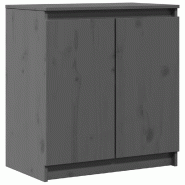 Helloshop26 - Armoire latérale décorative 60 x 36 x 65 cm rangement pratique style contemporain en bois de pin gris 02_0047904 - gris Bois massif 30