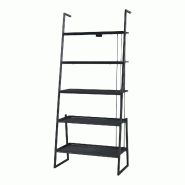 Helloshop26 - Étagère design intemporel salon chambre meuble de rangement échelle 184 x 80 x 40 cm noir 03_0011332 - noir 3000225698683