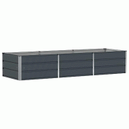 Helloshop26 - Jardinière moderne multi-usage 240 x 80 x 45 cm finition robuste ambiance chic en acier anthracite 02_0059227 - acier 3000241011466