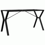 Helloshop26 - Pieds de table à manger cadre en Y 140 x 60 x 73 cm robustes faciles à installer style industriel en acier noir 02_0047262 - noir acie