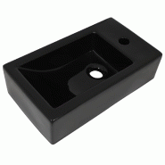 Helloshop26 - Vasque avec trou de robinet 46 x 25,5 cm lavabo toilette céramique noir 02_0002542 - 3000100391531