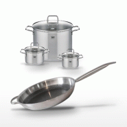 Lot 3 Faitouts Elo Relief Solution et Poêle 32cm - gris 3176239959741
