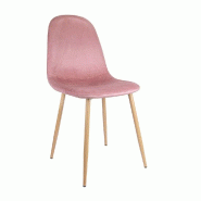 Pack 4 chaises Supra-tek velours  54x45x87cm rose