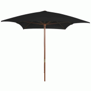 Parasol de jardin avec mât en bois noir 200x300 cm Modèle Ventura Plus - 313760
