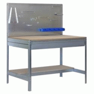 PROREGAL Etabli BUFFALO avec paroi à outils et tiroir | HxLxP 84x150x61cm | Capacité de charge 600kg | Galvanisé - argenté métal RS38-08 PROREGAL Etabli BUFFALO avec paroi à outils et tiroir | HxLxP 84x150x61cm | Capacité de charge 600kg | Galvanisé - argenté métal RS38-08