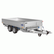Remorque Tri-benne SARIS - 356 x 184 - PTAC : 3500 kg - HEAVY DUTY 2 Essieux - Freinée - Pompe Electrique - Reference D2428