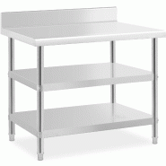 Royal Catering - Royal Catering RCAT-100/70-SPS3SH Table de travail inox Table de travail en inox Adossée Avec Dosseret 100 x 70 x 16.5 cm 204 kg 2 -_0