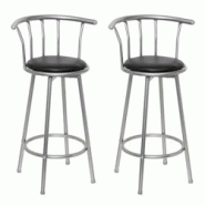 VidaXL Tabourets De Bar Lot De 2 Noir Similicuir - noir 60561 VidaXL Tabourets De Bar Lot De 2 Noir Similicuir - noir 60561