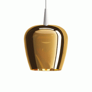 Zafferano Suspension Bilia 230V LED 8W en verre borosilicaté soufflé à la bouche avec finition Blanc et Bronze, diamètre 18 cm, hauteur 324 cm - m