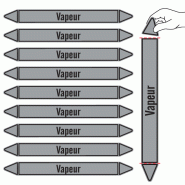 Étiquettes adhésives de marqueur de tuyauterie Vapeur