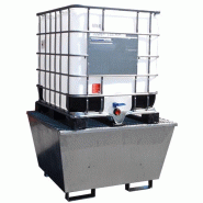 Bac de rétention acier ECO - pour 1 cubi de 1000 l avec caillebotis galvanisé
