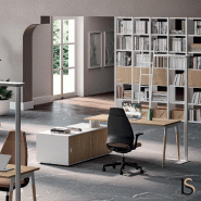 Bureau Manager X3 Quadrifoglio: rangement et style - 184, Blanc, Blanc, Avec caisson