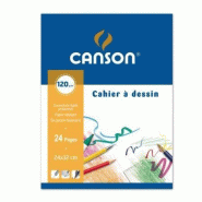 CANSON Lot de 15 Cahier Dessin 24x32 24p./12 feuilles 120g/m², couverture carte - 3148950271099