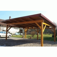 Carport en bois - pour 2 voiture monopente