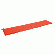 Décoshop26 - Coussin de banc de jardin résistant à l'eau 200 x 50 x 3 cm 100 % polyester rouge DEC021738 - 3001373669600